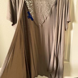 Light Chocolate Brown Short Sleeve Cardigan